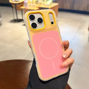 New Jelly Magnetic 2-in-1 Phone Case for iPhone 17/16/15/14/13/12/11 Pro Max & 16/15/14 Plus Dopamine Color-Blocking Minimalist Silicone Soft Case Lightweight Comfortable Grip