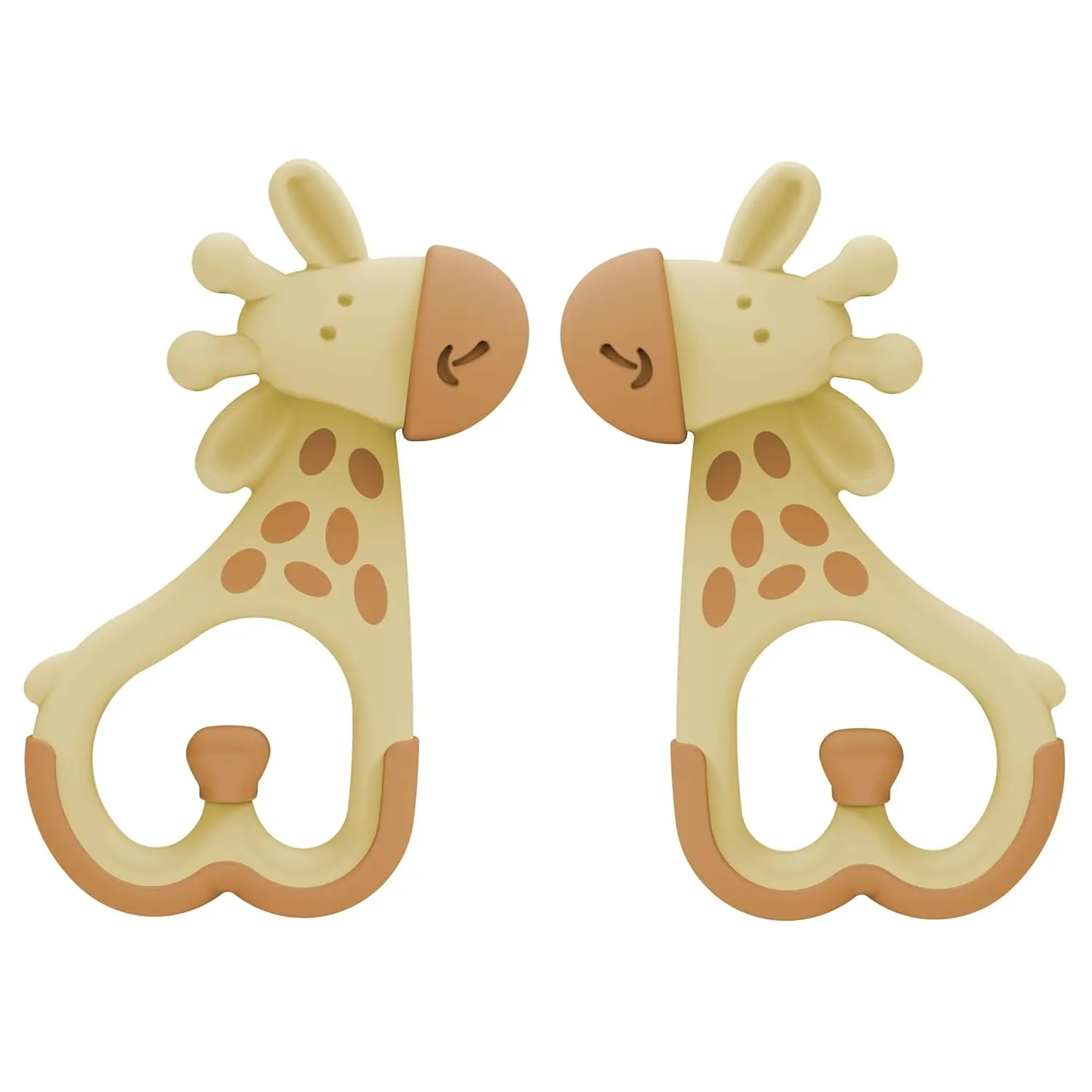 Ridgees Giraffe, Massaging Baby Teether, Designed by a Pediatric Dentist, BPA Free, 3m+ (Pack of 2)
