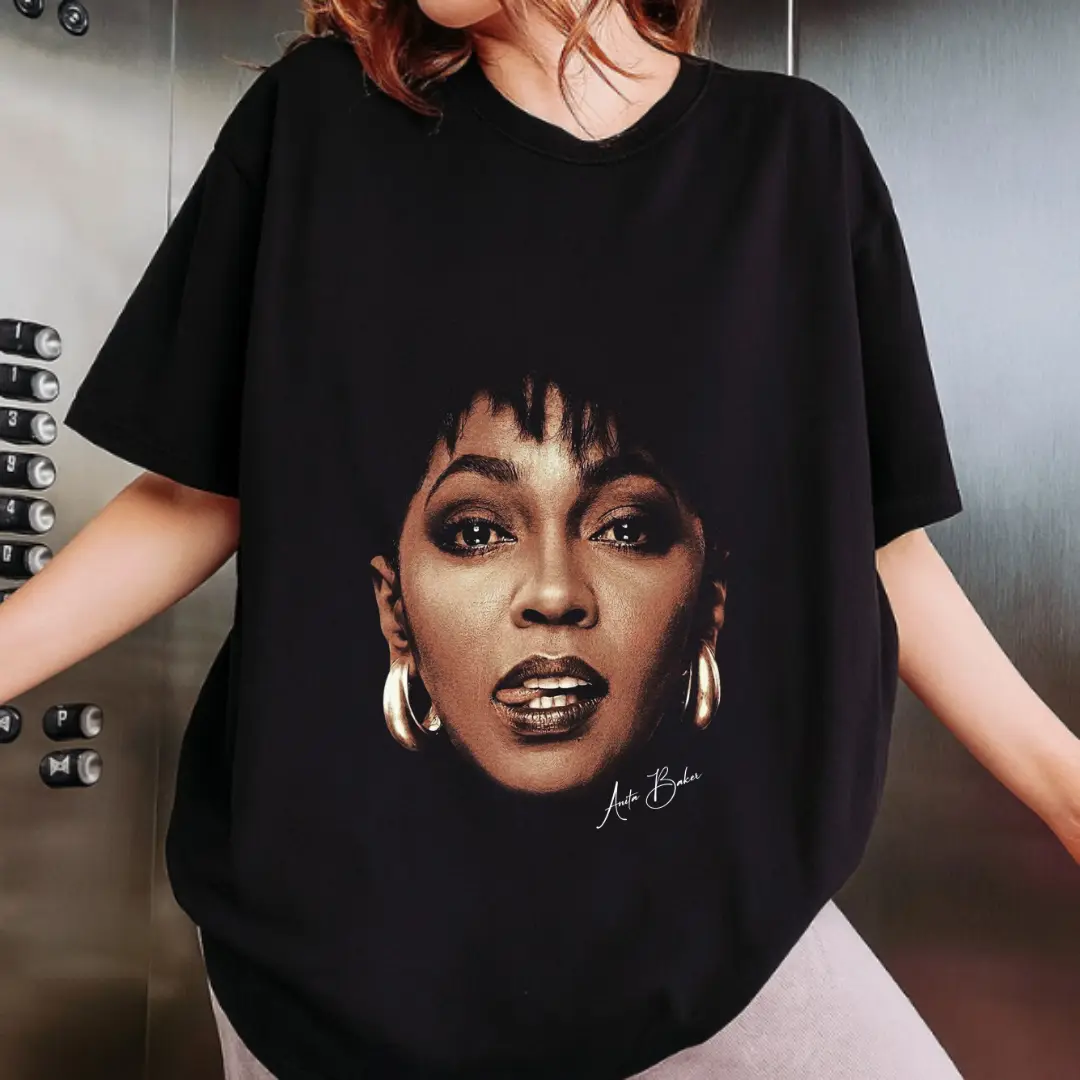 Anita Baker Vintage Portrait Graphic T-Shirt, Gift for Men and Women, MADE IN USA