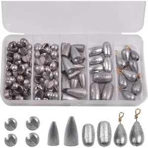 106 count  Weights  Saltwater Split Shot  Weights Sinkers Kit  Bass Casting  Sinkers with Tackle Box for Saltwater Freshwater