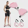 Adjustable Abdominal Twister Board with Resistance Bands, 2-in-1 Core & Full Body Trainer for Home Workout, Portable Waist Twisting Disc with Non-Slip Pedals & Intensity Knob