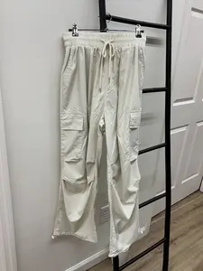Vita Elastic Waist Cargo Pants- Ivory