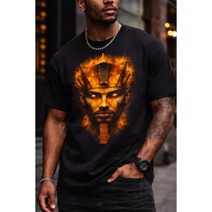 Pharaoh King Glow T-Shirt – Ancient Egyptian Warrior Gold Grunge Graphic Tee