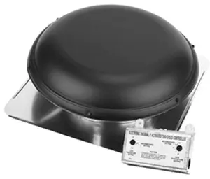 Air Vent 53847 All Season Metal Roof Mounted Power Attic Ventilator - Black, Exhaust Fan, Ventilation Ventilator