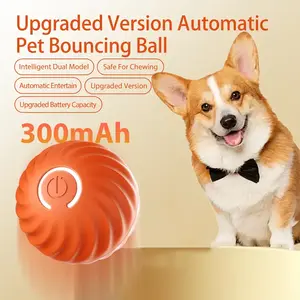 Shaky Ball Toy for Dogs - 1 PC USB Rechargeable Automatic Moving Toy Ball with Orange and Blue Colors, Squeaky Puppy Face Design