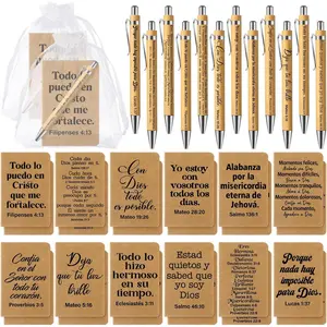 72 count Regalos Cristianos En Espanol Regalos Para Spanish  Religious Notebooks and Pen with Bag Christian  for Women Men Church( Style)