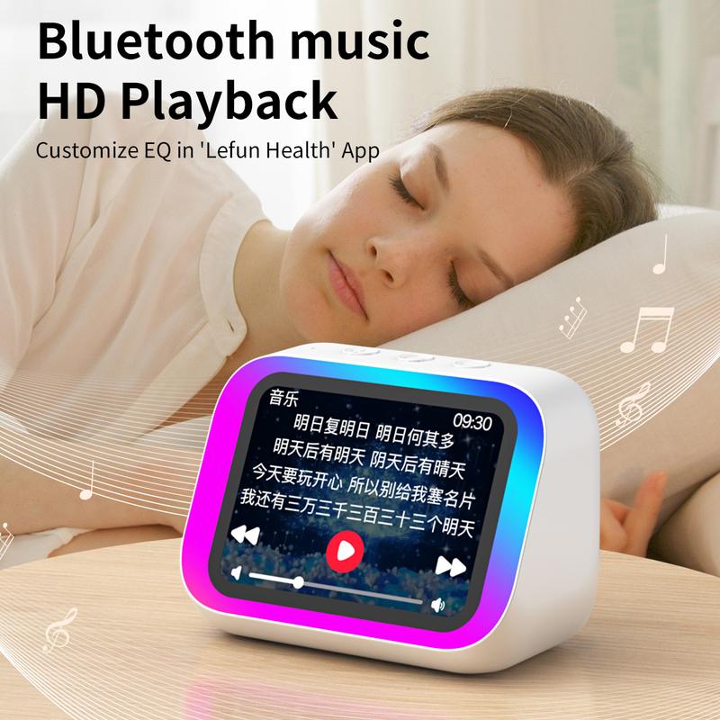 alarm  clock, high aesthetic desktop decoration, Bluetooth audio, multiple atmosphere lighting effects, sedentary health reminders, multiple energy supply displays, weather synchronization, phone synchronization, contact synchronization, smart speak