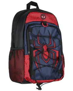 Marvel Comics Spider-Man Miles Morales 17" Backpack Laptop Travel Book Bag Padded Back Adjustable Strap Bungee Cord