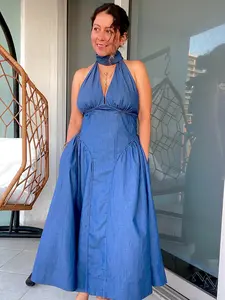 Denim Corset Dress - Casual Womenswear in Blue for Everyday Wear