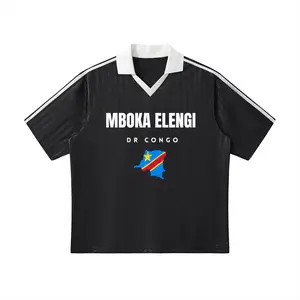 Contrast Collar Striped Soccer Jersey