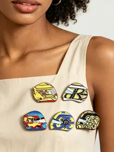 Helmet Brooches Cartoon Colorful Event-themed Metal Badges Small Gifts Hat Pins for Caps Backpack Pin Brooch Lapel Cap