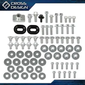 CROSSDESIGN 76-pieces Full Bolt Kit, Compatible with Honda CR 80, 85, 125, 250, 450, 480, 500 for Fenders, Seat Shrouds