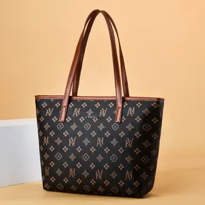sofomemory Women's Large-Capacity Waterproof PU Leather All-Over Print Tote, Versatile Shoulder Handbag,summervibes