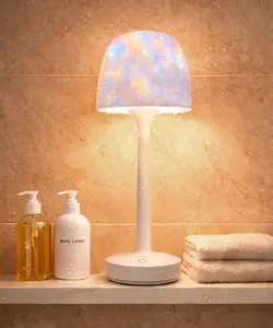 Rechargeable Waterproof Shower Light Set with 16 Colors Ocean Wave Projector, Remote & Touch Control, 3 White Light Modes, USB-C LED Night Light for Bathroom Bedroom Spa, Perfect Gift