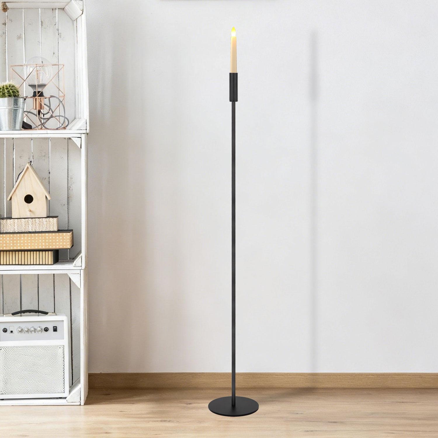 Black Metal Floor Candlesticks, 51.1in Tall Standing Candle Holders for Wedding Aisle, Ceremony Party ,Home Decor,Halloween Christmas Decoration