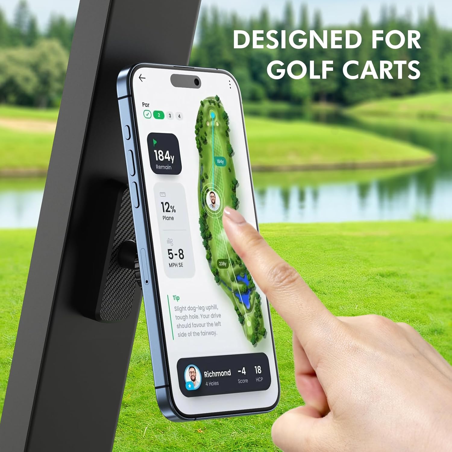 Magnetic Golf Cart Phone Holder, Gym Phone Mount Holder, Compatible with MagSafe, Unique Golf Gifts for Men Golfers Dad Father, Golf Gift for Him Husband, Golf Accessories Essentials Gadgets