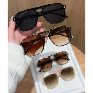 2026 New 4-Pack Unisex Y2K Polarized Sunglasses, Aviator Square Double Bridge Outdoor Eyewearft