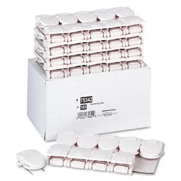 Advantus Panel Wall Clips for Fabric Panels Standard Size White 50 per Pack