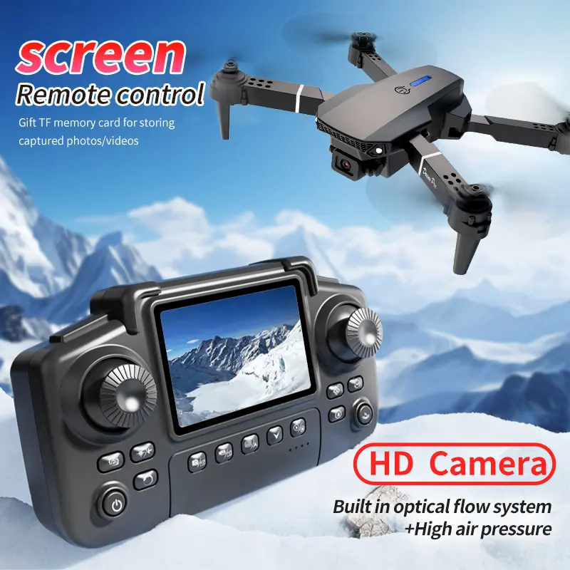 Fly Anywhere Anytime! E88 Pro Screen Remote Drone - No App, No Lag, Foldable Travel Companion for Epic Shots