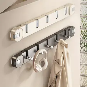 No Drill Adhesive Suction Cup Wall Hooks - Hidden Hook Rack with Traceless Removal, Modern Plastic Wall-Mounted Entryway Organizer, Easy-Install Hanger for Coats, Bags, Keys - -Free for home Storage Solution (No Screws/Punches)
