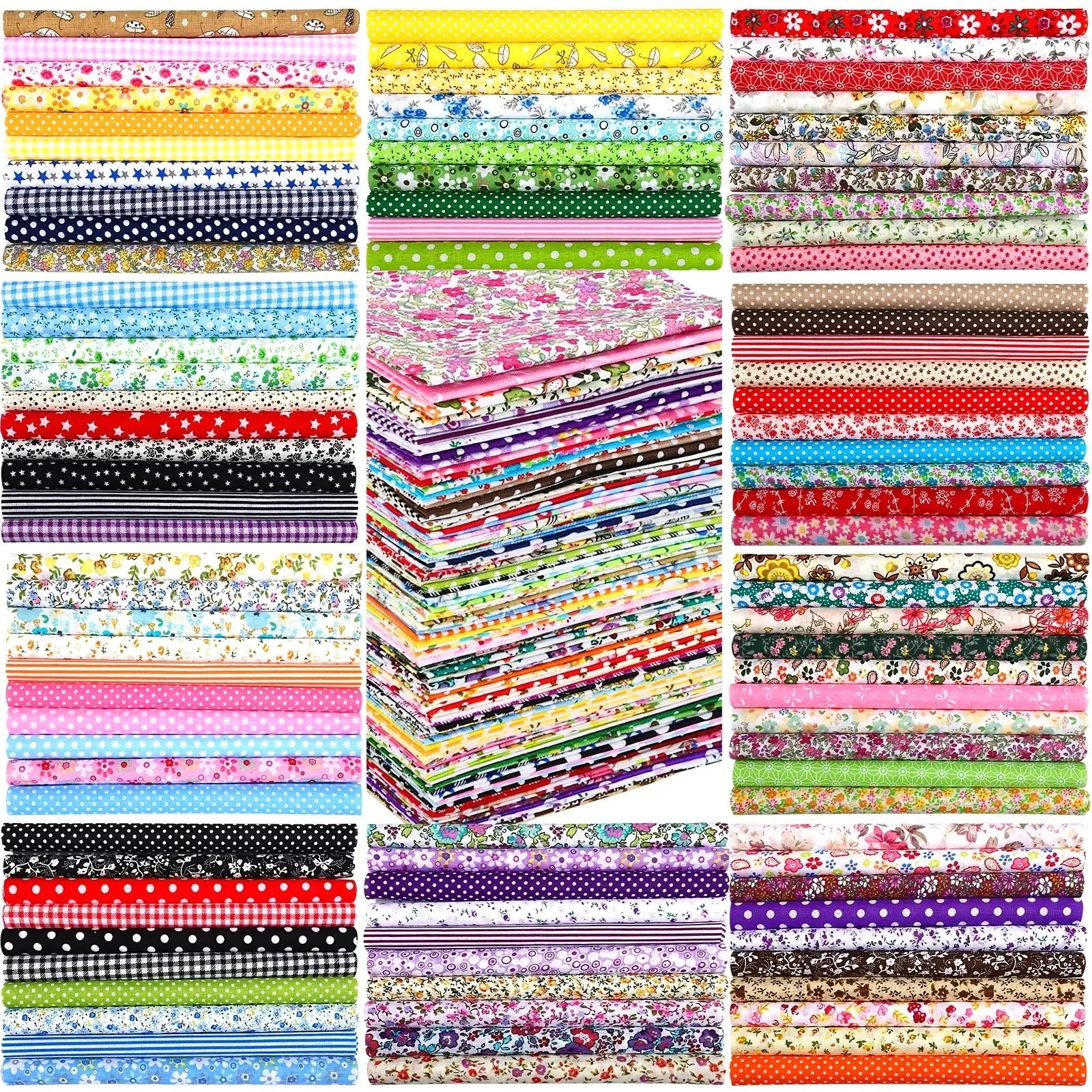 1200pcs 4 X 4 Inches Cotton Bundle Floral Precut Fat Squares Scraps Cotton Quilting Fat Flower Fabric Patchwork for DIY Craft Sewing Clothing