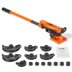 【Summervibes】VEVOR Pipe Tube Bender, 3/8" to 1" OD Manual Pipe Tube Bender with 7 Bending Dies, 180° Copper Aluminum Pipes Bending Tools for HVAC Air Conditioning Refrigerator Auto Repair