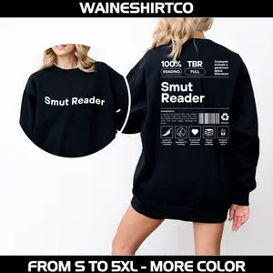 Smut Reader Sweatshirt Black Cotton Blend Women's Everyday Wear Lightweight Hoodie with Seamless Collar & Double-Needle Stitching