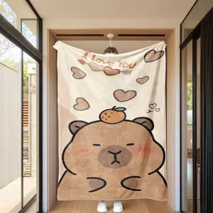 Cute Hamster Flannel Blanket, Soft Skin-Friendly Throw for Travel Sofa Office Home Picnic Camping Nap, Ideal Gift for Animal Lovers