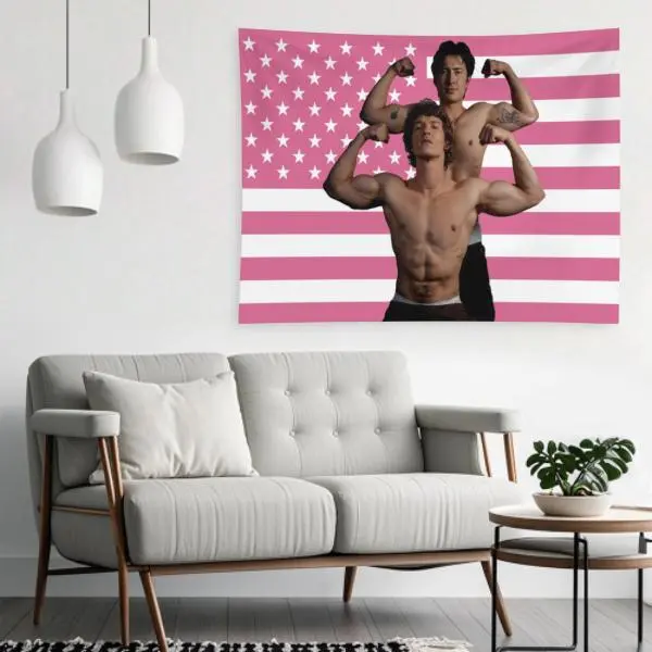 Vintage Heated Rivalry Tapestry, Retro Game Day Flag, Sports Aesthetic Wall Decor, Classic Competition Banner, Bedroom Dorm Decor for Fans, Hudson Williams Connor Storrie Chemistry Flag summerwins
