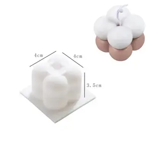 2PCS 3D Bubble Candle Mold, Spherical Resin Candle Mold, Cylindrical Candle Making Silicone Mold, Silicone Gypsum Mold NONE