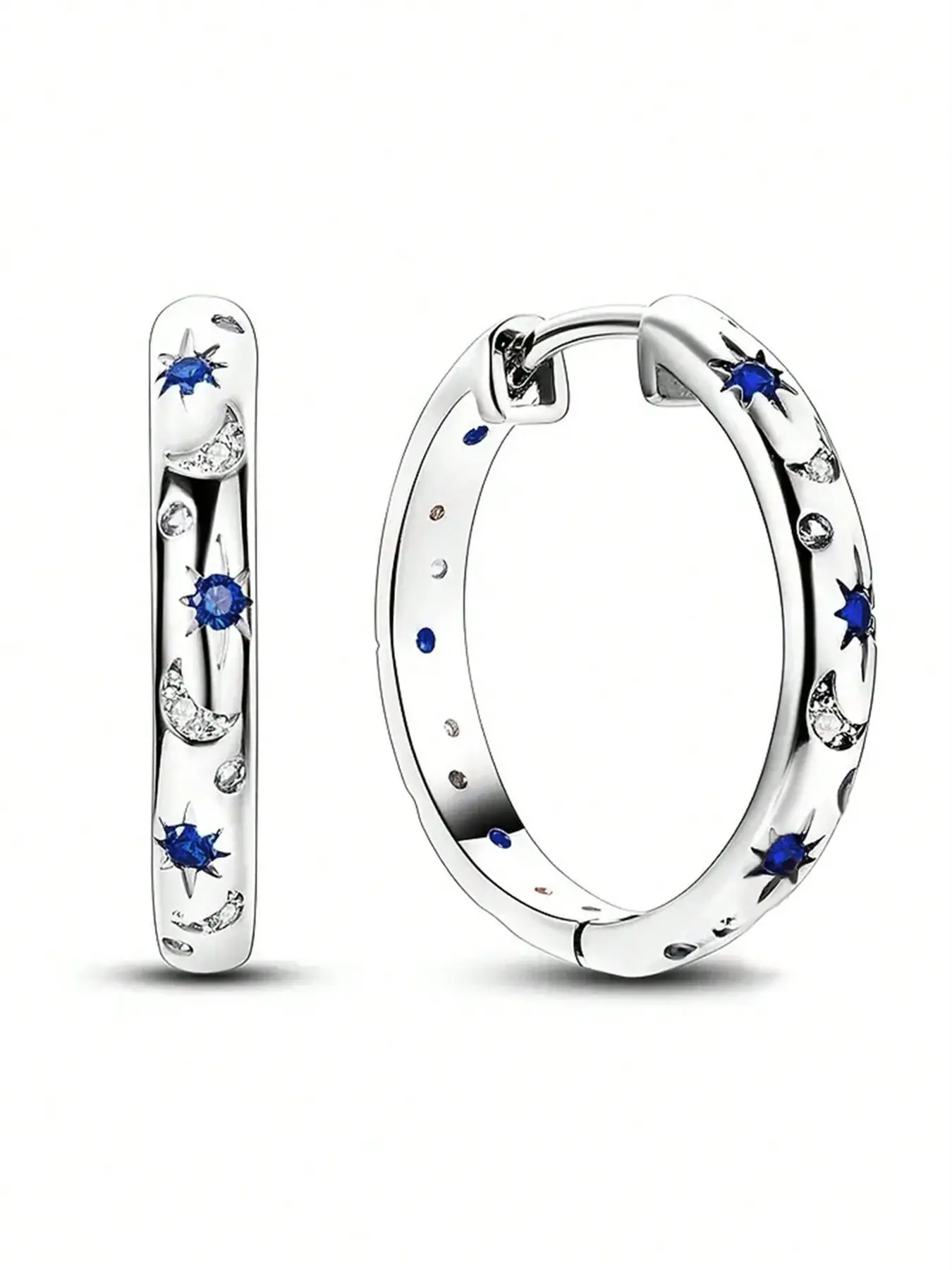 1 Pair Elegant Cubic Zirconia Hoop Earrings Constellation Earring For Women For Party Engagement Anniversary Jewelry Valentine's Day Gift