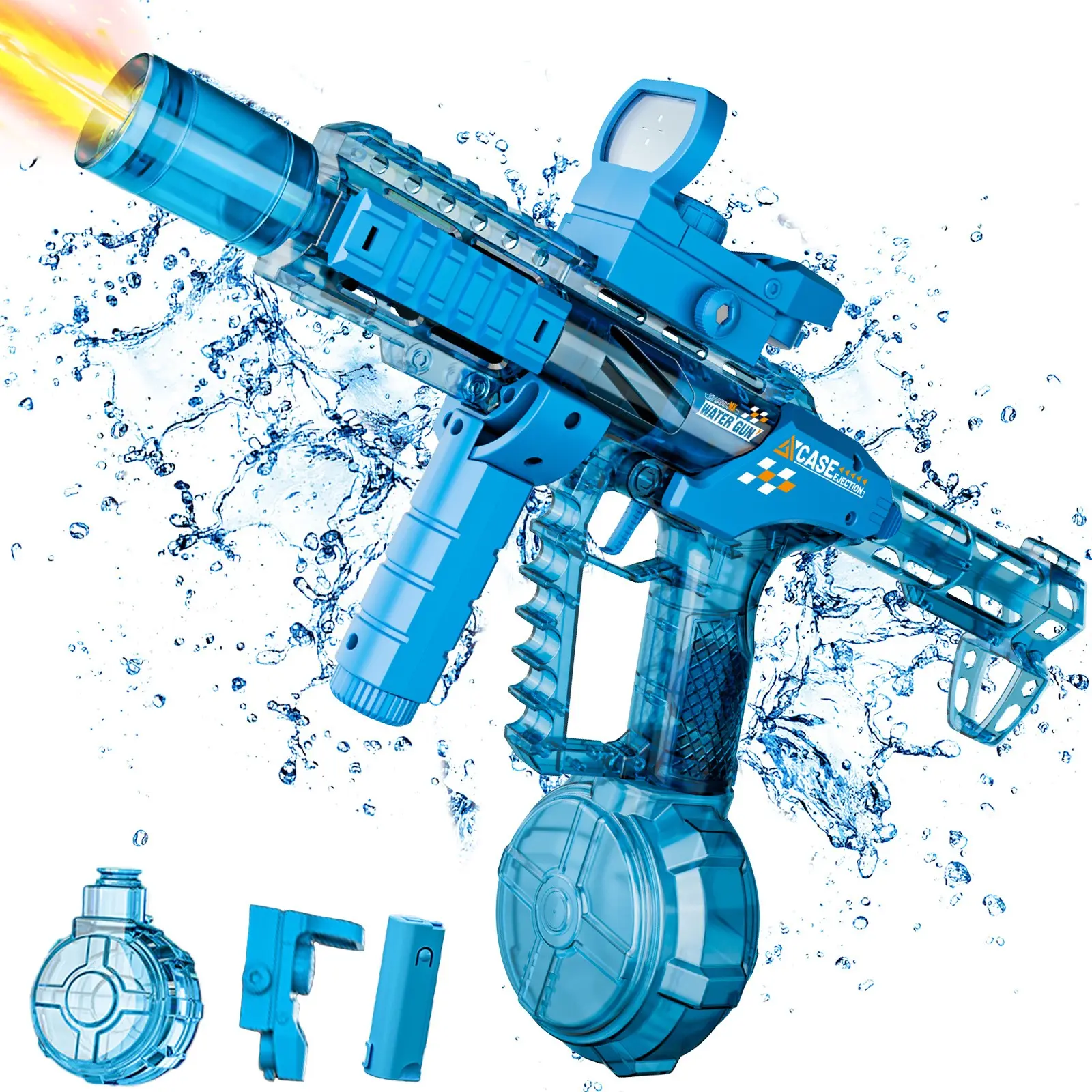 Electric Water Gun with LED Light, Waterblaster, Automatic Water Blasts, Strong Outdoor Toy for Kids, Summer Fun, Perfect Father's Day Gift, Lithium Battery