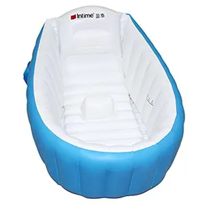 Inflatable  Bathtub,      Inflatable Foldable Shower Pool (Blue)