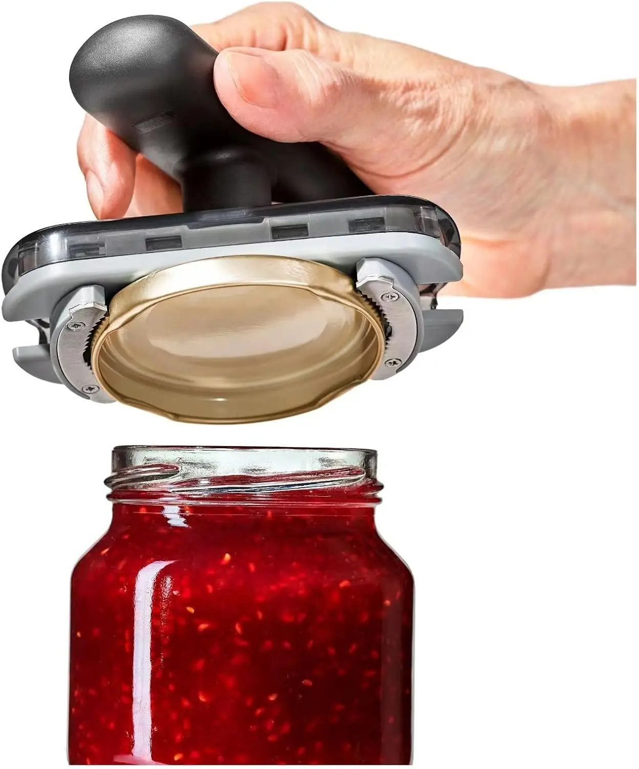 Multifunctional Jar Opener, Adjustable Lid Opener with Basepad, Bottle Opener for Arthritic Hands, Kitchen Accessories (Black)