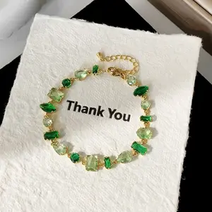 Snap&Spark "Main Character Green" Candy Bracelet for women 18K Gold & Sterling Silver Plated Lucky Charm Baddie Vibes Viral TikTok Jewelry gifts girlfriend Jewelry