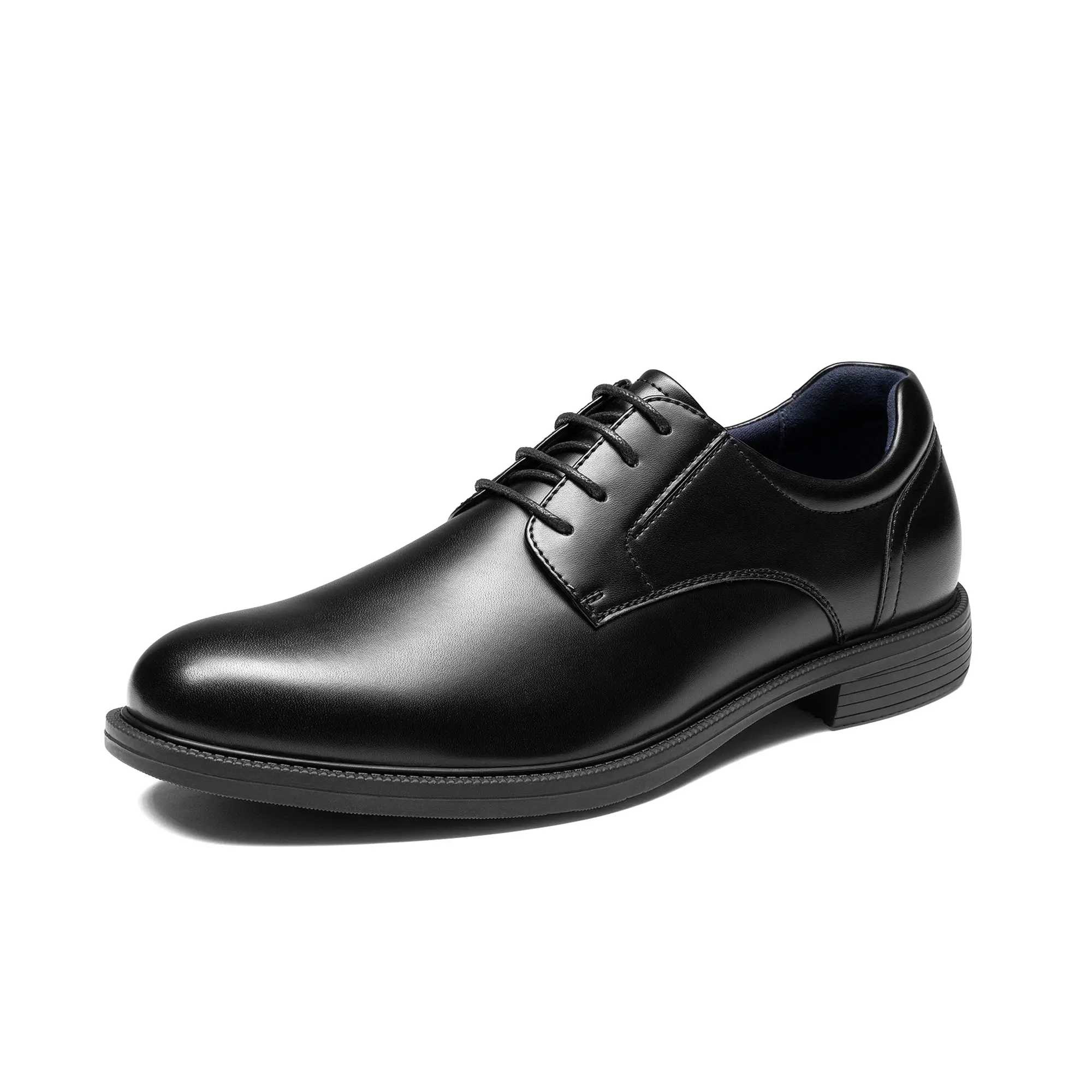 【BRUNO MARC Anniversary】 Men's Closed Oxfords - Classic Formal Lace-Up Black Dress Shoes for Uniforms with Non-Slip Sole tiktokshopbacktoschool, Footwear, Formal Wear, Men's Shoes, Classic Oxford, All Black Men's Oxfords
