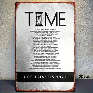 2D Flat, 1pc Ecclesiastes 3:1-11 Metal Wall Art Sign - Durable , 8*12 Inches, Inspirational Quote for Home, Bar, Bedroom, Restaurant & Kitchen Decor, Easy to Hang, No Batteries Needed, Metal Wall Art Decor, Perfect for Room Decor