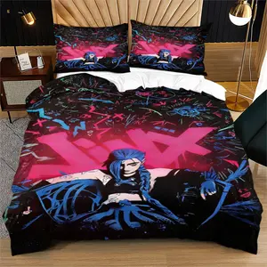 Jinx Themed Printed Duvet Cover (Including 1 Duvet Cover And 1-2 Pillowcases), Bedding Set, Suitable For Decorating Rooms And Bedrooms For Teenagers And Gaming Enthusiasts