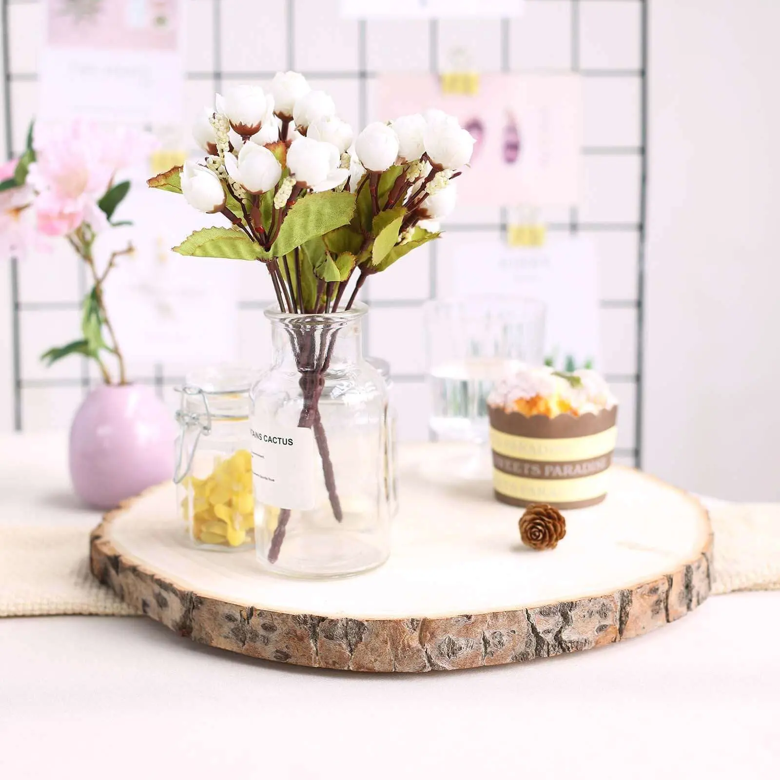 Hand Made Natural Poplar Wood Slices - 15" Dia Round DIY Woodwork Decor for Weddings, Table Settings, Unique Decor