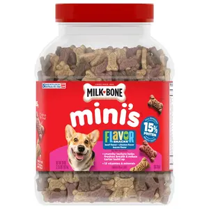 Milk-Bone Flavor Snacks Mini’s Dog Biscuits, Flavored Crunchy Dog Treats, 36 Oz. Canister