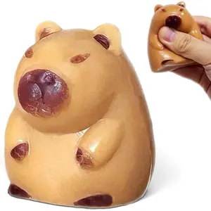 Capybara Taba Squishy Toys, Soft Capybara Silicone Squeeze Stress Balls, Kawaii Animal Taba Fufu Squishy Ball Sensory Toys for Kids and Adults,, Party Favors, Classroom Prizes