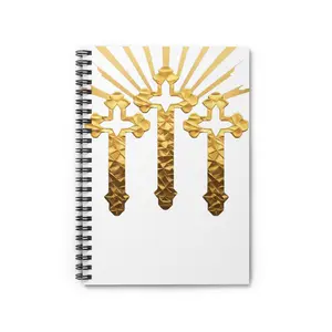 ✨ Golden Cross Spiral Notebook – Inspirational Journal for School, Work & Personal Reflection