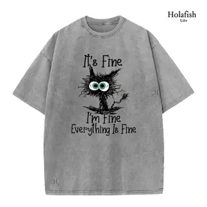 Holafish Women's Acid Washed T Shirt Cotton Tee Soft Breathable Casual Top Ideal for Campus Outfits Girlfriends Gatherings Outdoor Picnics Lazy Weekends and Everyday Casual Looks