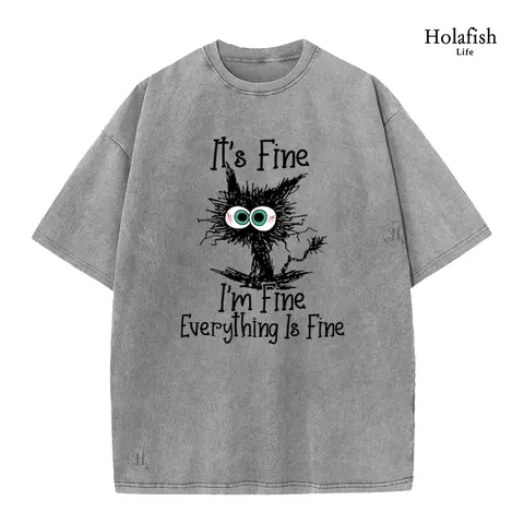 Holafish Upgraded DTG Printing Women's Acid Wash Tshirts, Casual Short Sleeve Crewneck Tee, Soft Comfortable Loose Fit Top for Campus & Street Style, Shortsleeve, Baggy Cotton Women's T-Shirts, Baseball, Unisex, Women's Clothes, Trendy Shirts
