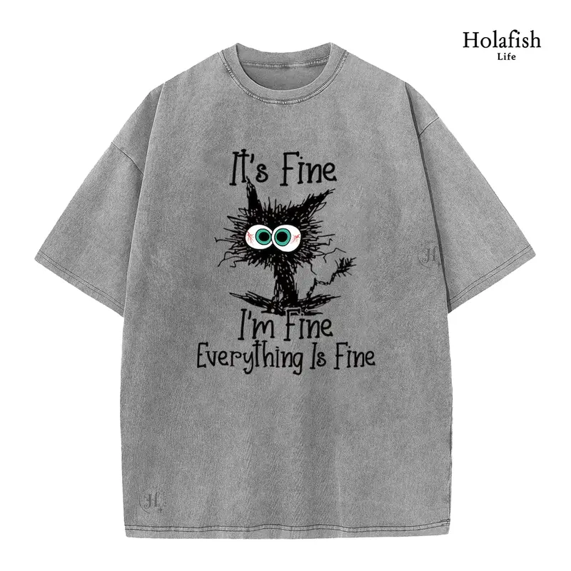 Holafish Upgraded DTG Printing Women's Acid Wash Tshirts, Casual Short Sleeve Crewneck Tee, Soft Comfortable Loose Fit Top for Campus & Street Style, Shortsleeve, Baggy Cotton Women's T-Shirts, Baseball, Unisex, Women's Clothes, Trendy Shirts