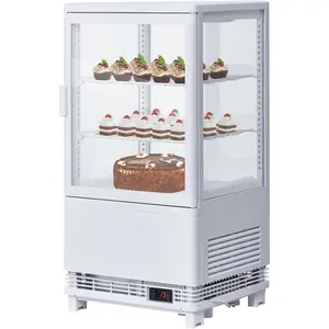 GARVEE 3.5 Cu. Ft Commercial Refrigerator Display Case with Adjustable Shelves, LED Lighting, Auto Defrost, and Locked Door - Ideal for Pastry, Cake, and Bakery Display in Restaurants