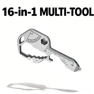 Keychain Multitool – EDC Tool with 16+ Functions | Small Bottle Opener keychain with Screwdriver, Wrench, and Box Cutter for Travel, Outdoor, and Everyday Use – TSA Safe