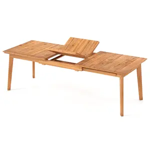 COSTWAY - 71 Inch-94 Inch 6-8 People Patio Extendable Dining Table