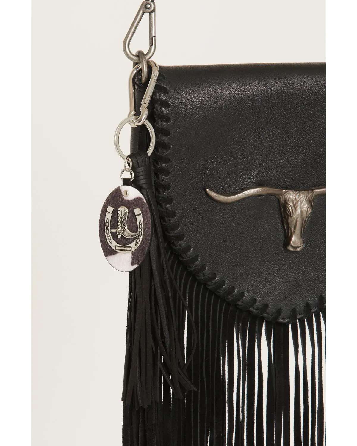 Shyanne Unisex Cow Print Horseshoe Bag Charm - Aa313