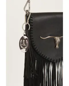 Shyanne Unisex Cow Print Horseshoe Bag Charm - Aa313
